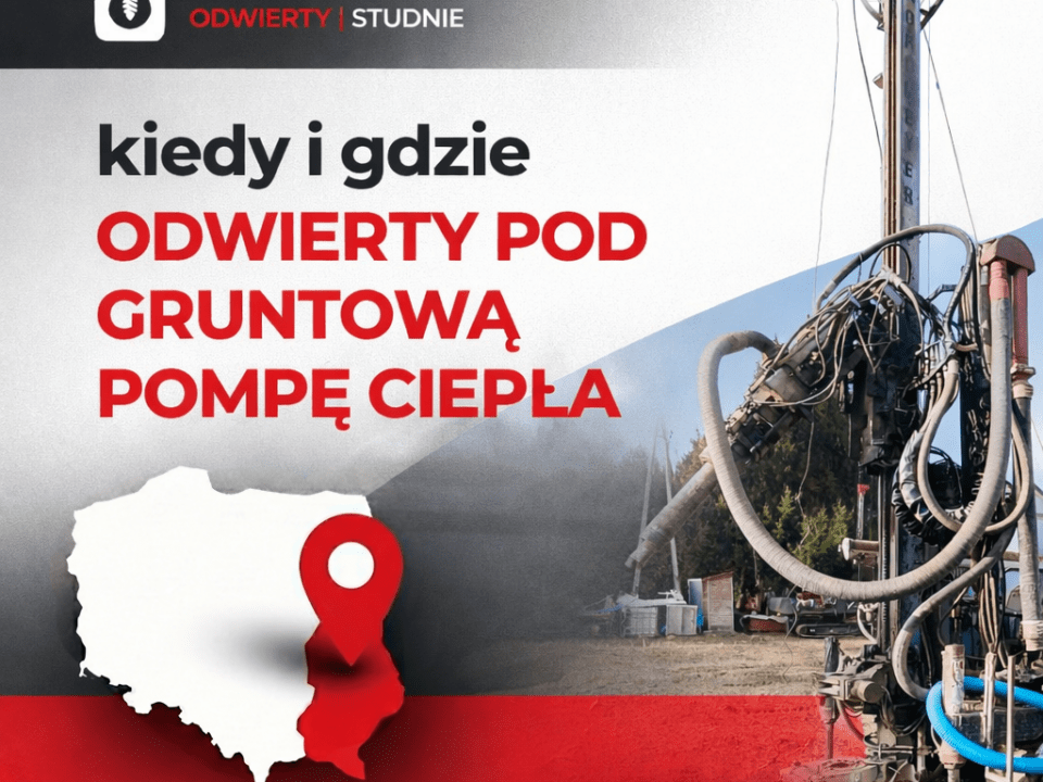Profesjonalne odwierty pod gruntową pompę ciepła wykonywane maszyną Nordmeyer na terenie województwa lubelskiego.
